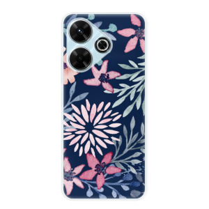 Silikonové pouzdro iSaprio - Xiaomi Redmi 13 - Leaves on Blue