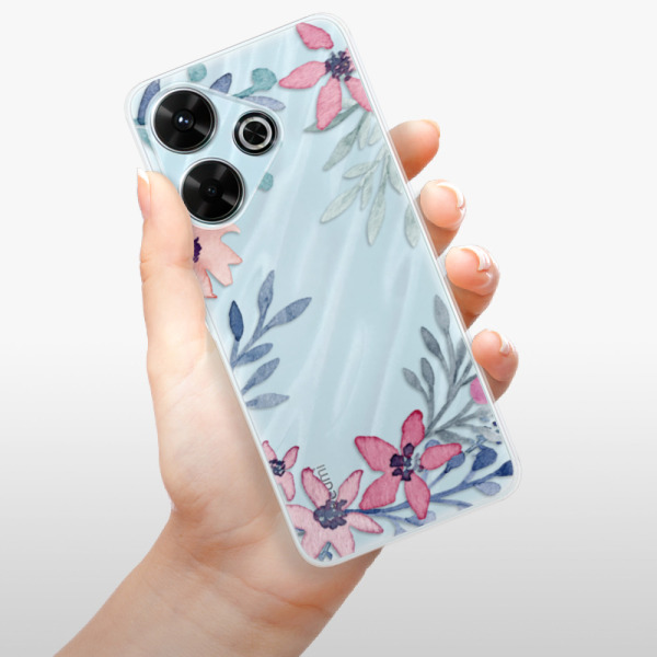 Silikonové pouzdro iSaprio - Xiaomi Redmi 13 - Leaves and Flowers