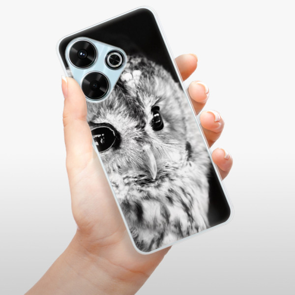 Silikonové pouzdro iSaprio - Xiaomi Redmi 13 - BW Owl