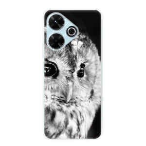 Silikonové pouzdro iSaprio - Xiaomi Redmi 13 - BW Owl
