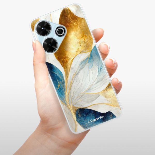 Silikonové pouzdro iSaprio - Xiaomi Redmi 13 - Blue Leaves