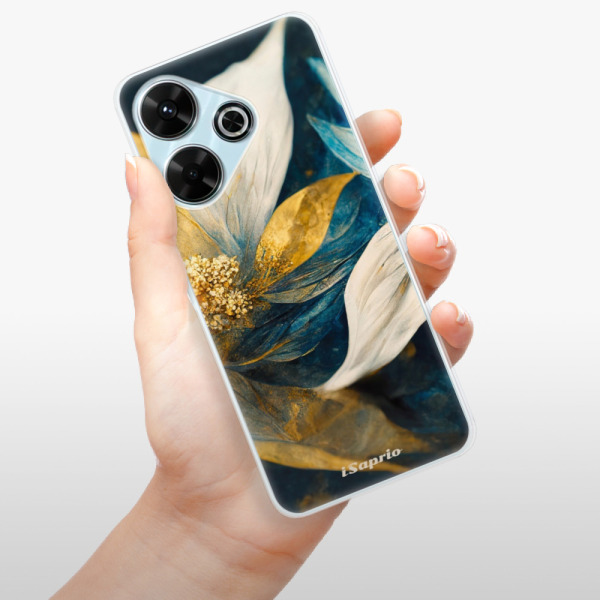 Silikonové pouzdro iSaprio - Xiaomi Redmi 13 - Gold Petals