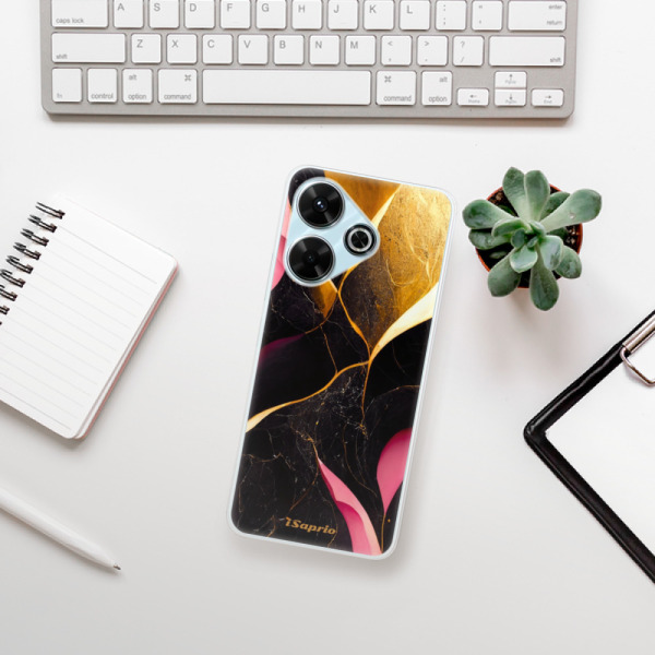 Silikonové pouzdro iSaprio - Xiaomi Redmi 13 - Gold Pink Marble
