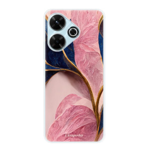 Silikonové pouzdro iSaprio - Xiaomi Redmi 13 - Pink Blue Leaves