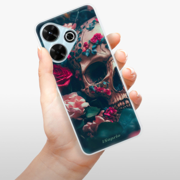 Silikonové pouzdro iSaprio - Xiaomi Redmi 13 - Skull in Roses