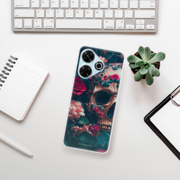 Silikonové pouzdro iSaprio - Xiaomi Redmi 13 - Skull in Roses