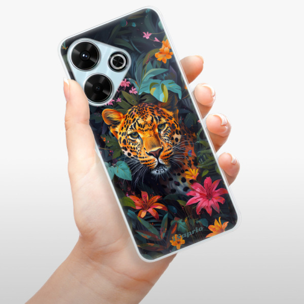 Silikonové pouzdro iSaprio - Xiaomi Redmi 13 - Flower Jaguar