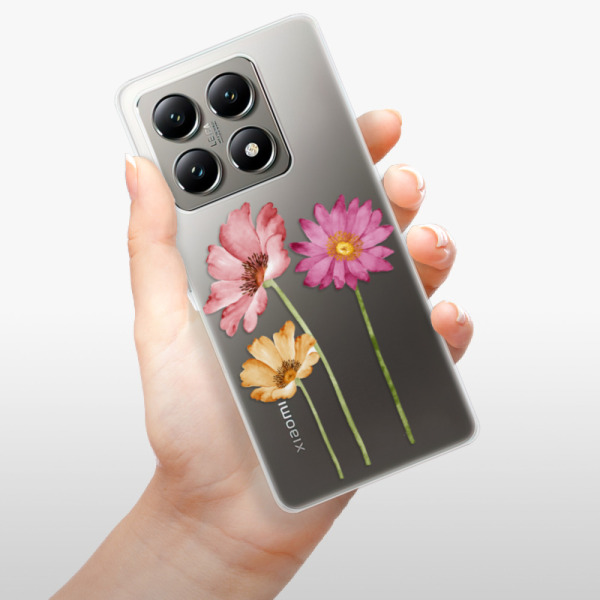 Silikonové pouzdro iSaprio - Xiaomi 14T - Three Flowers