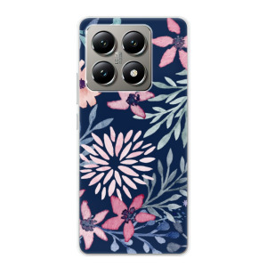 Silikonové pouzdro iSaprio - Xiaomi 14T - Leaves on Blue