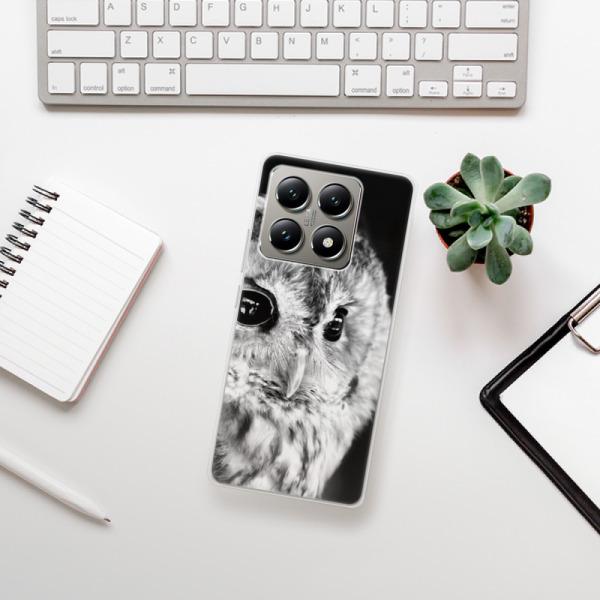 Silikonové pouzdro iSaprio - Xiaomi 14T - BW Owl