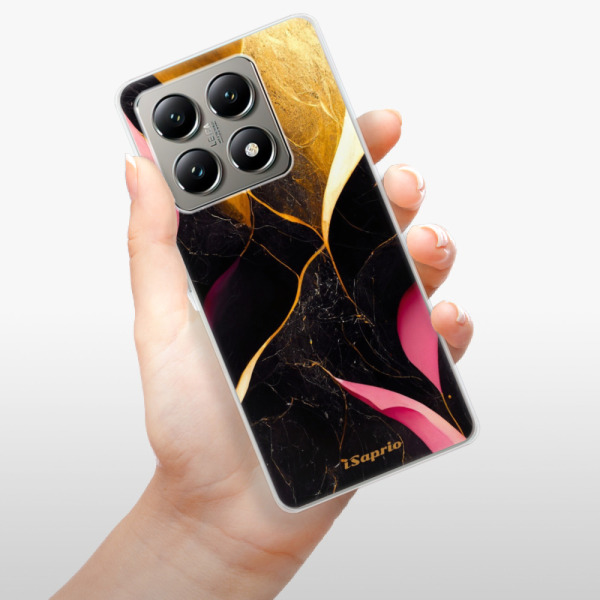 Silikonové pouzdro iSaprio - Xiaomi 14T - Gold Pink Marble