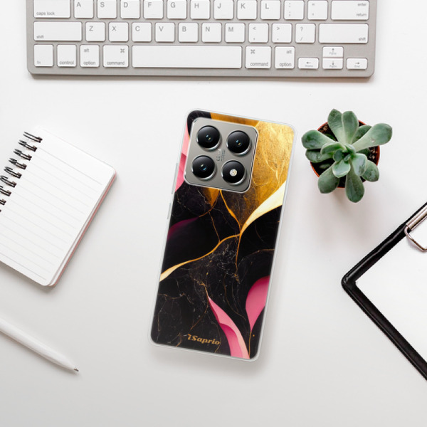 Silikonové pouzdro iSaprio - Xiaomi 14T - Gold Pink Marble