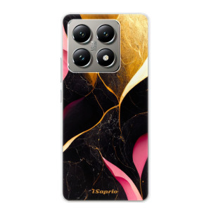 Silikonové pouzdro iSaprio - Xiaomi 14T - Gold Pink Marble