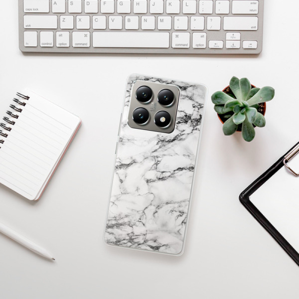 Silikonové pouzdro iSaprio - Xiaomi 14T Pro - White Marble 01