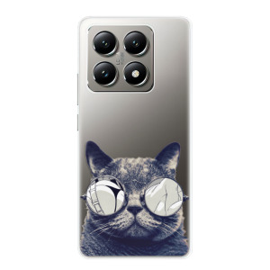 Silikonové pouzdro iSaprio - Xiaomi 14T Pro - Crazy Cat 01