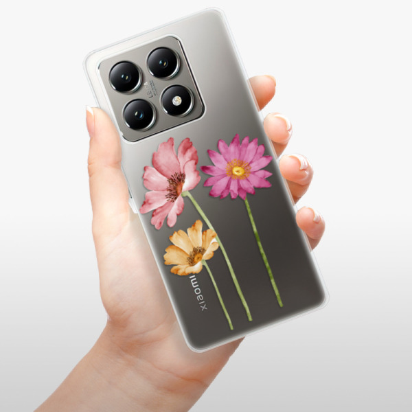 Silikonové pouzdro iSaprio - Xiaomi 14T Pro - Three Flowers