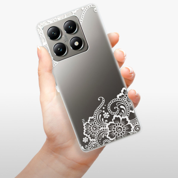 Silikonové pouzdro iSaprio - Xiaomi 14T Pro - White Lace 02