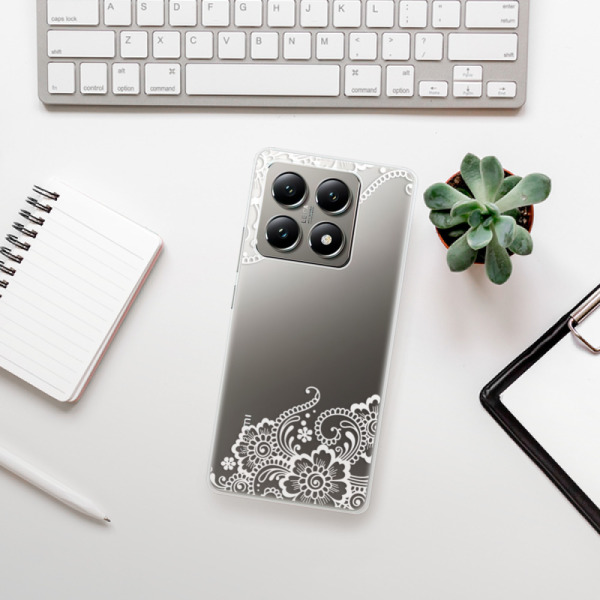 Silikonové pouzdro iSaprio - Xiaomi 14T Pro - White Lace 02