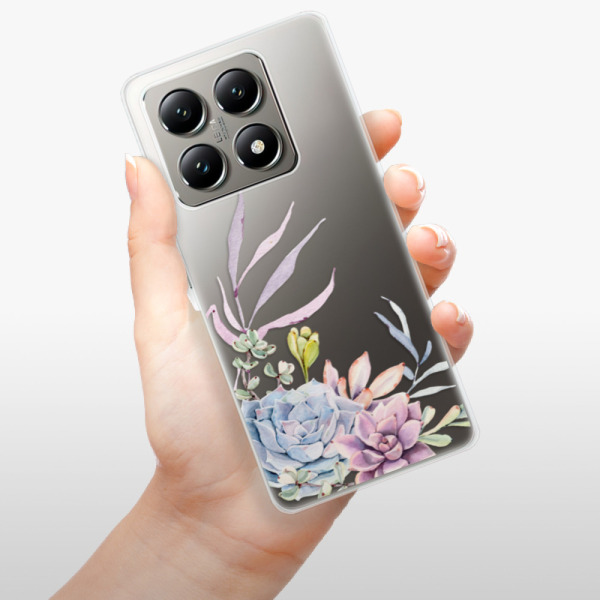 Silikonové pouzdro iSaprio - Xiaomi 14T Pro - Succulent 01