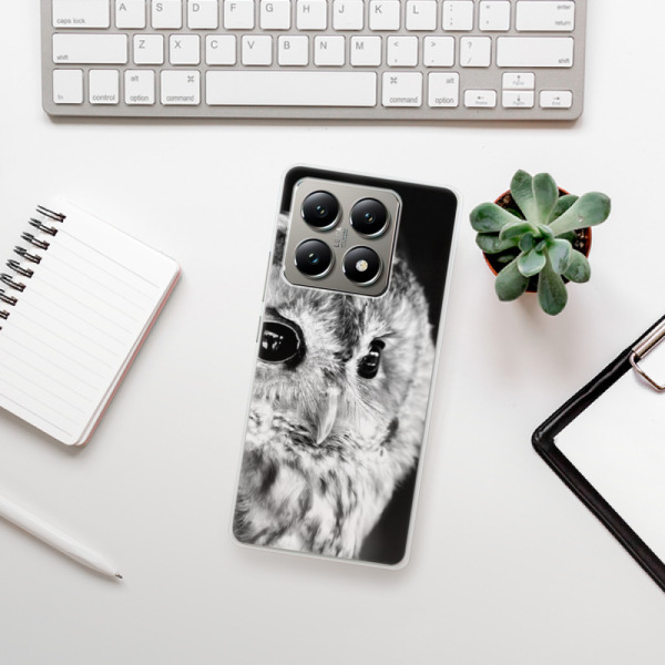 Silikonové pouzdro iSaprio - Xiaomi 14T Pro - BW Owl