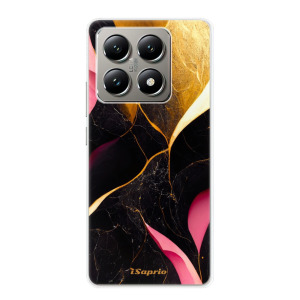 Silikonové pouzdro iSaprio - Xiaomi 14T Pro - Gold Pink Marble
