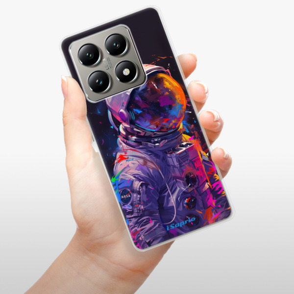 Silikonové pouzdro iSaprio - Xiaomi 14T Pro - Neon Astronaut