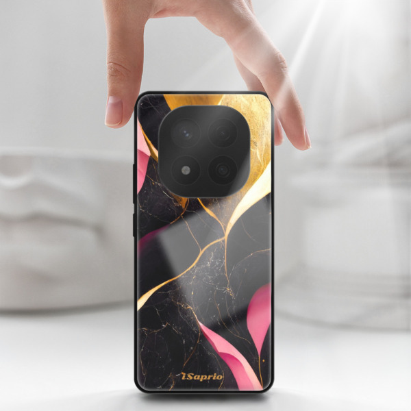 Lesklé pouzdro iSaprio pro Xiaomi Redmi Note 14 Pro 5G / 14 Pro Plus 5G - Gold Pink Marble - VÝPRODEJ