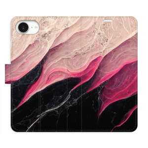 Flip pouzdro iSaprio - Apple iPhone 16e / iPhone 17e - BlackPink Marble - kapsičky na karty