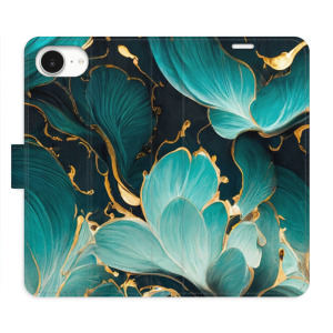 Flip pouzdro iSaprio - Apple iPhone 16e / iPhone 17e - Blue Flowers 02 - kapsičky na karty