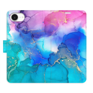 Flip pouzdro iSaprio - Apple iPhone 16e / iPhone 17e - BluePink Paint - kapsičky na karty