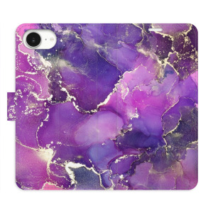 Flip pouzdro iSaprio - Apple iPhone 16e / iPhone 17e - Purple Marble - kapsičky na karty
