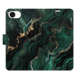 Flip pouzdro iSaprio - Apple iPhone 16e / iPhone 17e - Emerald 02 - kapsičky na karty