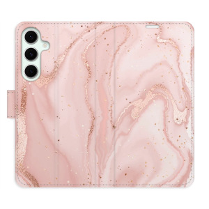 Flip pouzdro iSaprio - Samsung Galaxy S24 FE - RoseGold Marble - kapsičky na karty