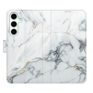 Flip pouzdro iSaprio - Samsung Galaxy S24 FE - SilverMarble 15 - kapsičky na karty