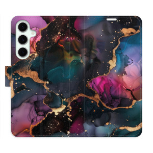 Flip pouzdro iSaprio - Samsung Galaxy S24 FE - Dark Marble - kapsičky na karty
