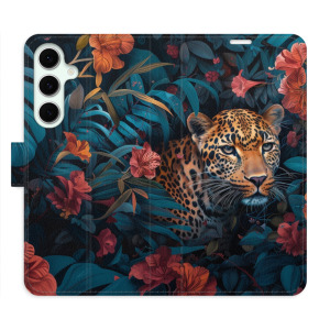 Flip pouzdro iSaprio - Samsung Galaxy S24 FE - Flower Jaguar 02 - kapsičky na karty
