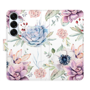 Flip pouzdro iSaprio - Samsung Galaxy S25 - Succulents Pattern - kapsičky na karty