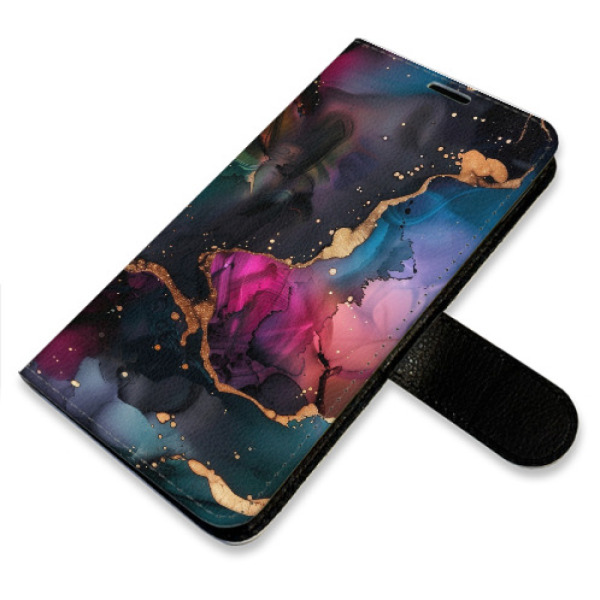 Flip pouzdro iSaprio - Samsung Galaxy S25 - Dark Marble - kapsičky na karty