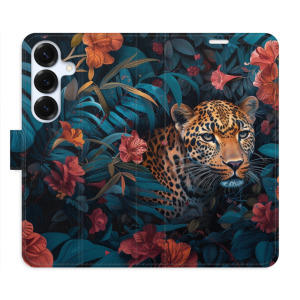 Flip pouzdro iSaprio - Samsung Galaxy S25 - Flower Jaguar 02 - kapsičky na karty