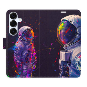 Flip pouzdro iSaprio - Samsung Galaxy S25 - Neon Astronaut 02 - kapsičky na karty