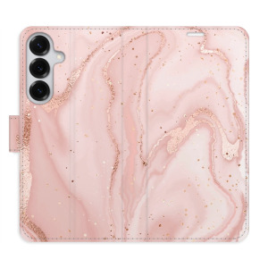 Flip pouzdro iSaprio - Samsung Galaxy S25 Plus - RoseGold Marble - kapsičky na karty