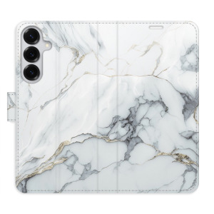 Flip pouzdro iSaprio - Samsung Galaxy S25 Plus - SilverMarble 15 - kapsičky na karty