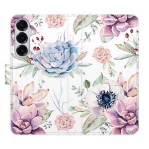 Flip pouzdro iSaprio - Samsung Galaxy S25 Plus - Succulents Pattern - kapsičky na karty