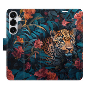 Flip pouzdro iSaprio - Samsung Galaxy S25 Plus - Flower Jaguar 02 - kapsičky na karty