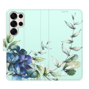 Flip pouzdro iSaprio - Samsung Galaxy S25 Ultra - Blue Flowers - kapsičky na karty