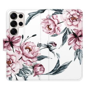 Flip pouzdro iSaprio - Samsung Galaxy S25 Ultra - Pink Flowers - kapsičky na karty