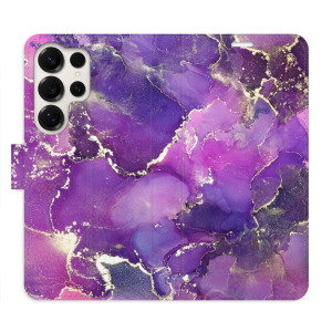 Flip pouzdro iSaprio - Samsung Galaxy S25 Ultra - Purple Marble - kapsičky na karty