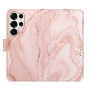 Flip pouzdro iSaprio - Samsung Galaxy S25 Ultra - RoseGold Marble - kapsičky na karty