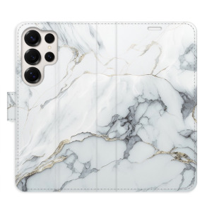 Flip pouzdro iSaprio - Samsung Galaxy S25 Ultra - SilverMarble 15 - kapsičky na karty
