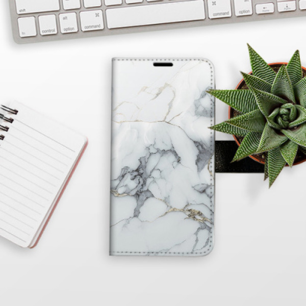 Flip pouzdro iSaprio - Samsung Galaxy S25 Ultra - SilverMarble 15 - kapsičky na karty